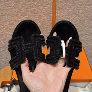 hermes 185 oasis heels sandals 89/noir crystals (copy)