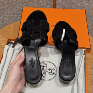 hermes 185 oasis heels sandals 89/noir crystals (copy)