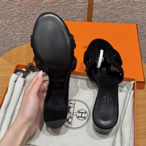 hermes 185 oasis heels sandals 89/noir crystals (copy)
