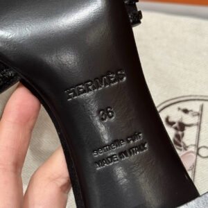 hermes 185 oasis heels sandals 89/noir crystals (copy)