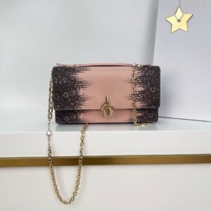 lady dior small handbag pink ostrich calfskin (copy)