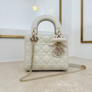 dior qixi mini lady dior bag with chain beige (copy)