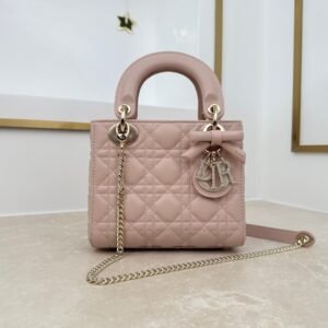 dior qixi mini lady dior bag with chain beige (copy)