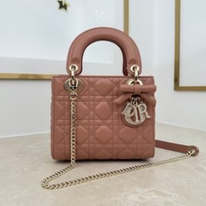 dior qixi mini lady dior bag with chain beige (copy)