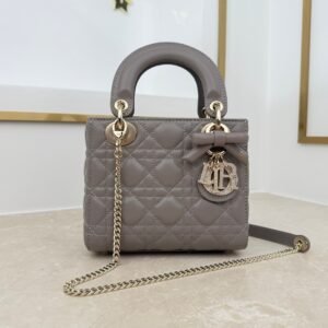 dior qixi mini lady dior bag with chain beige (copy)