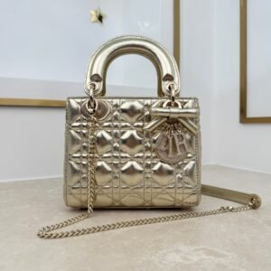 dior qixi mini lady dior bag with chain light grey (copy)
