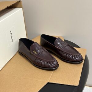 ysl le loafer supple in suede leather wine (copy)