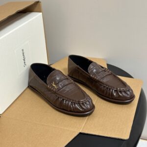 ysl le loafer supple in suede leather wine (copy)