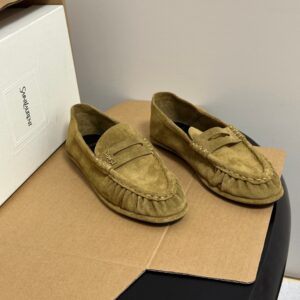ysl le loafer supple in shiny leather beige color (copy)