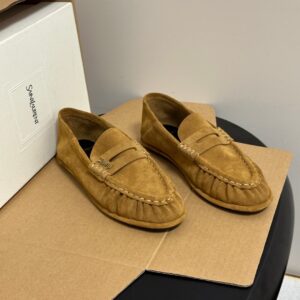 ysl le loafer supple in shiny leather beige color (copy)