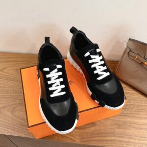 Hermes Bouncing Sneaker Black Calf Leather