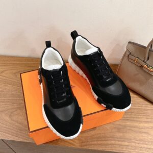 hermes bouncing sneaker white suede and calf leather (copy)