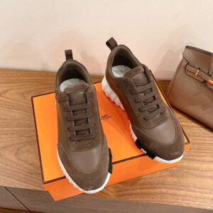 hermes bouncing sneaker white suede and calf leather (copy)