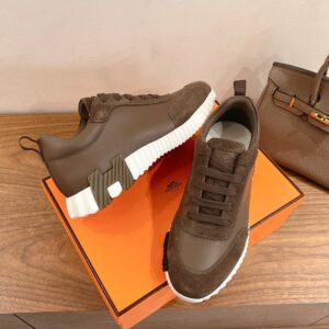 hermes bouncing sneaker white suede and calf leather (copy)