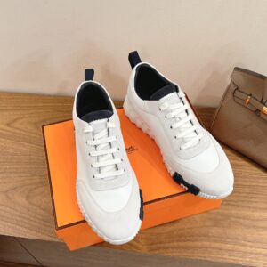 hermes bouncing sneaker white suede and calf leather (copy)