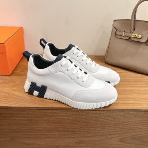 hermes bouncing sneaker white suede and calf leather (copy)