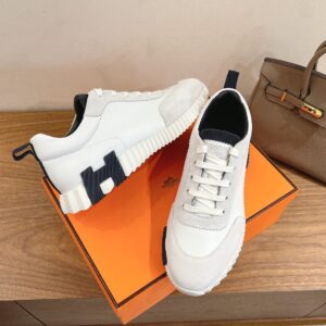 hermes bouncing sneaker white suede and calf leather (copy)
