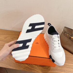 hermes bouncing sneaker white suede and calf leather (copy)