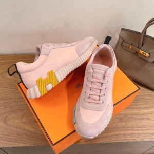 hermes bouncing sneaker white suede and calf leather (copy)