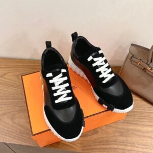 hermes bouncing sneaker white suede and calf leather (copy)