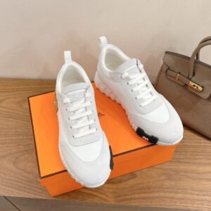 hermes bouncing sneaker black suede and calf leather