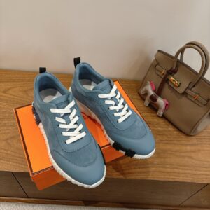 hermes bouncing sneaker blue suede calf leather with mesh (copy)