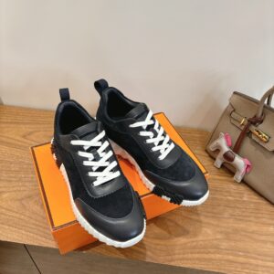 hermes bouncing sneaker blue suede calf leather with mesh (copy)