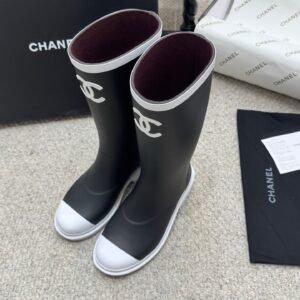 chanel rain boots for women