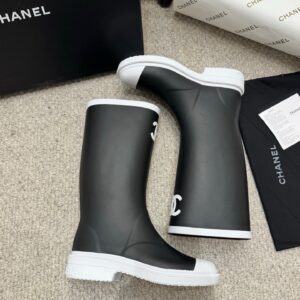 chanel rain boots for women