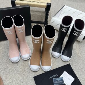 chanel rain boots for women