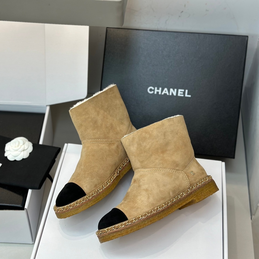 chanel mocassins shoes for women (copy) suede-sheepskin-snow-boots-side-view