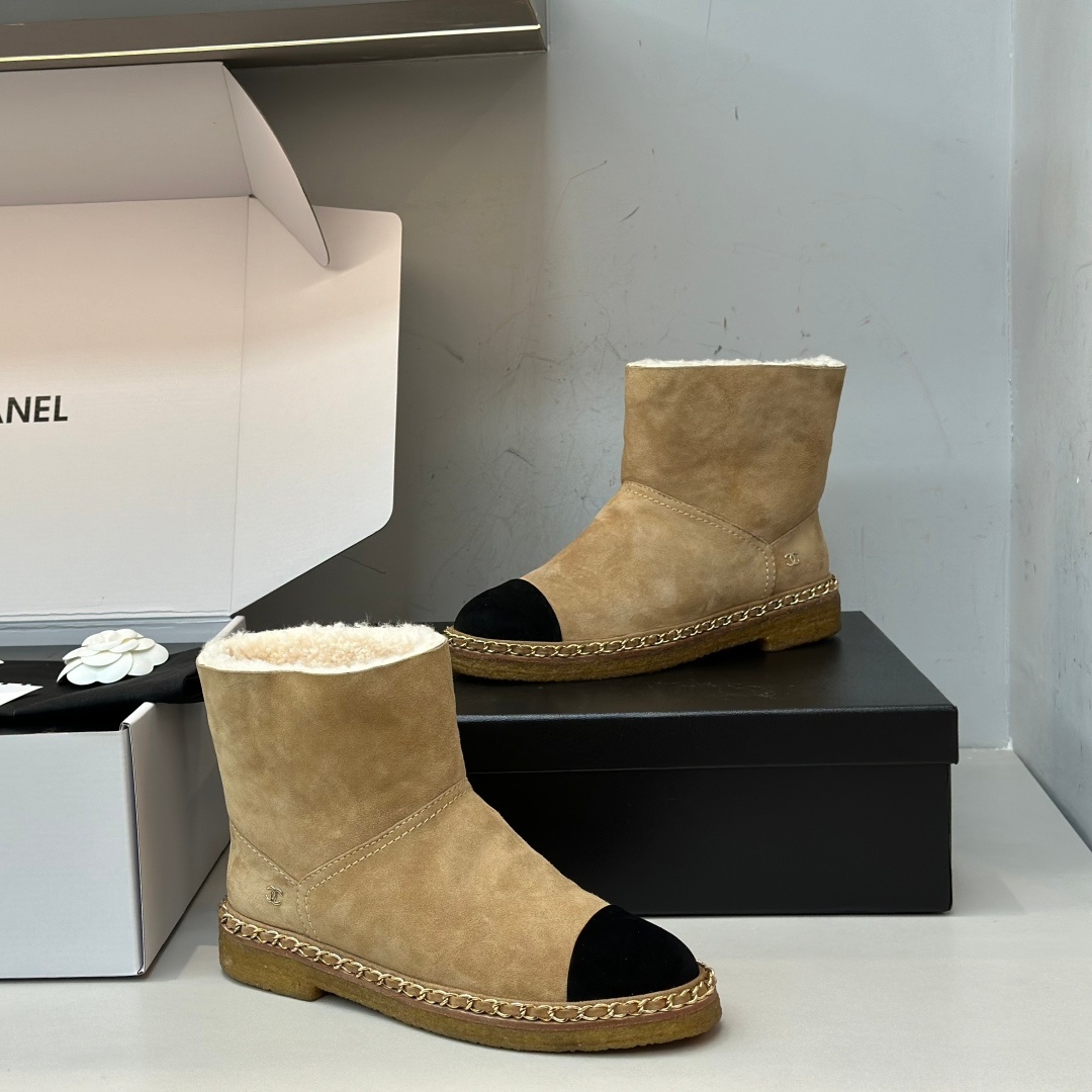chanel mocassins shoes for women (copy) suede-sheepskin-snow-boots-side-view