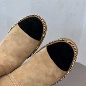 Chanel-style-sheepskin-snow-boots-black-toe-front-view 