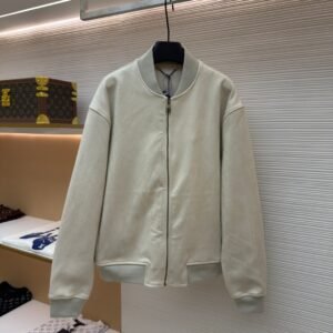 LV Embroidered Logo Suede Texture Pilot Jacket